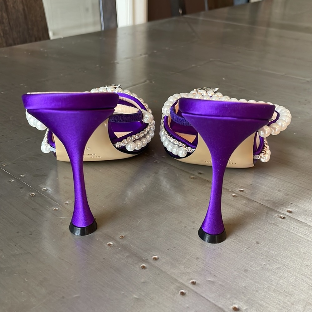 Mach & Mach purple pvc diamond of Elizabeth mules heels 100mm sz 38.5 pearl - Picture 5 of 9